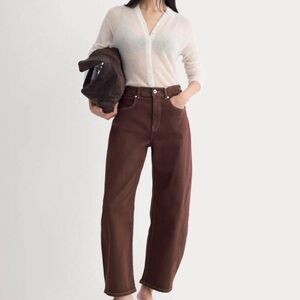 Everlane Dark Brown High-Rise Straight Jeans